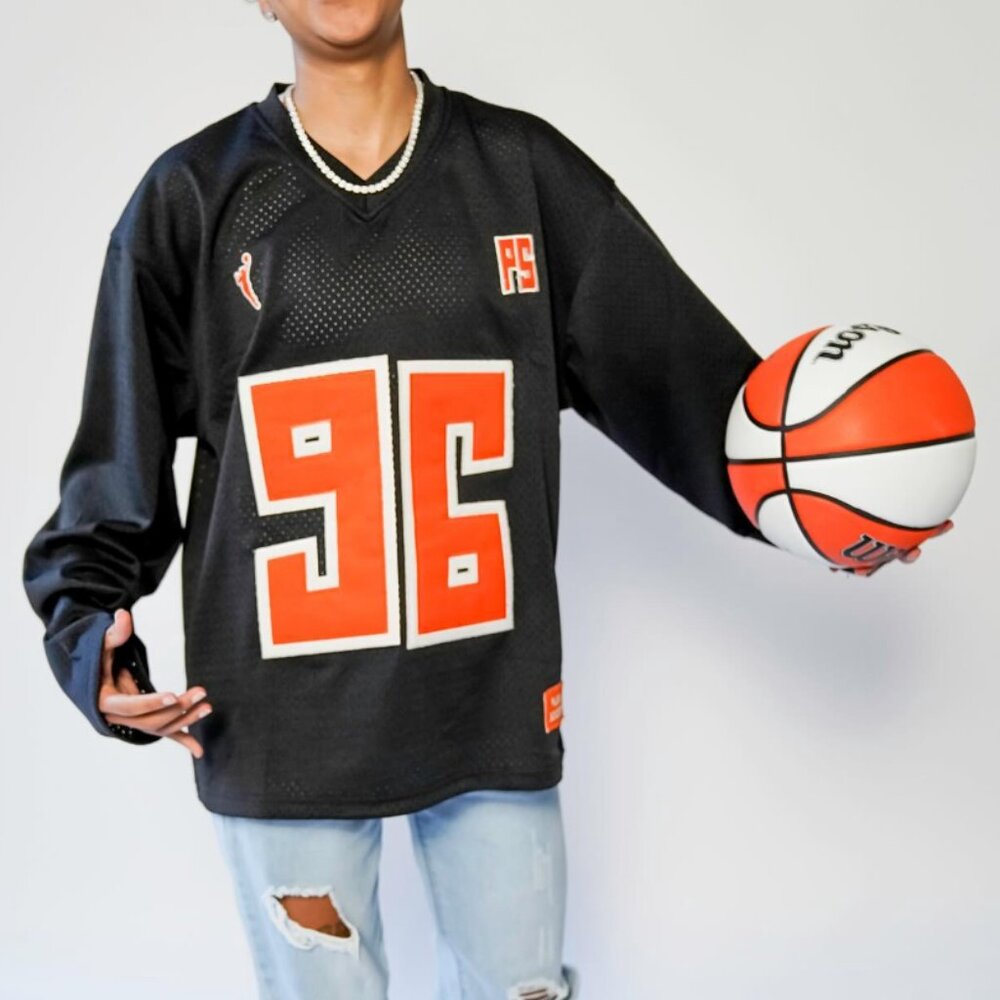 Black & Orange '96 Mesh Basketball Jersey - playa society - wnba